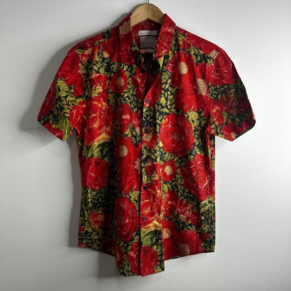 Topman Other - Topman Premium Shirt Mens M Tropical Floral Liberty Fabric Slim Fit Cotton